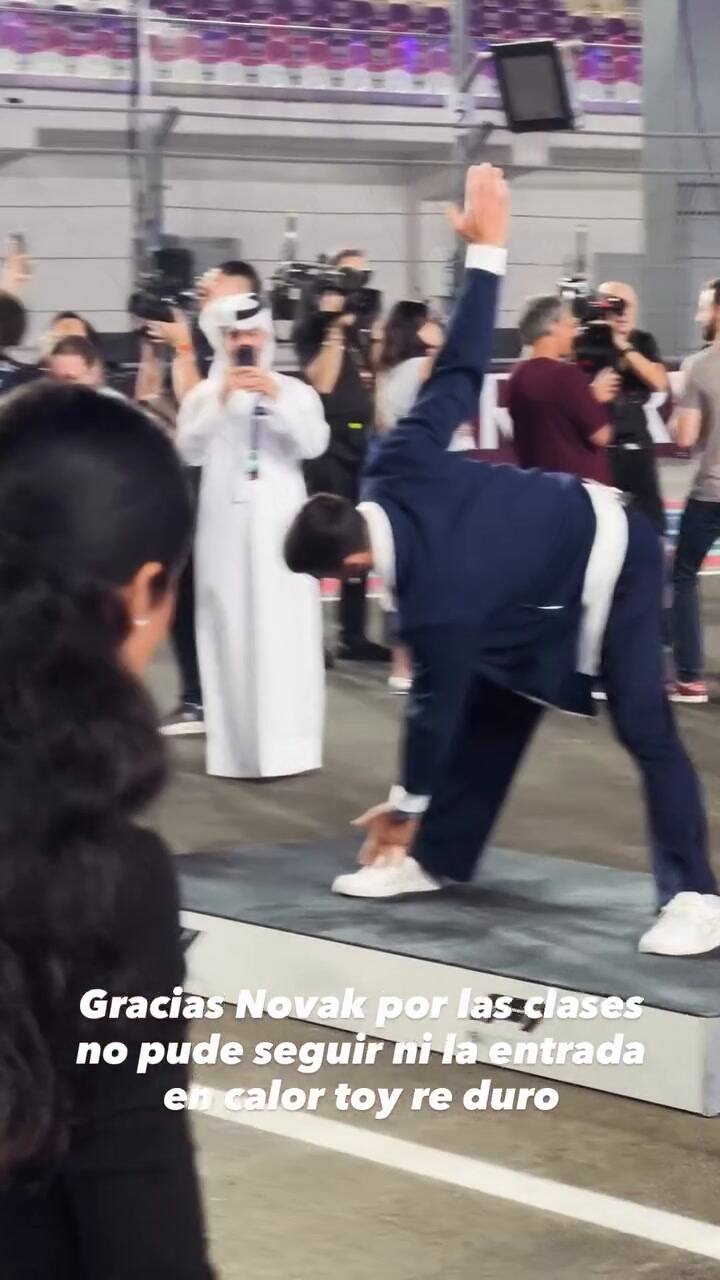 Colapinto bromeó en sus redes tras las clases de Djokovic