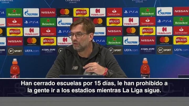 El cruce de un periodista argentino y el DT del Liverpool por el coronavirus - Fuente: SportsCenter
