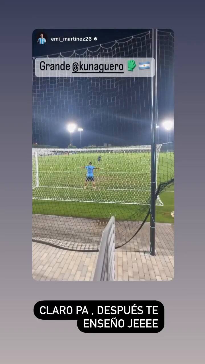 El Kun Aguero se lució en el entrenamiento de la selección argentina