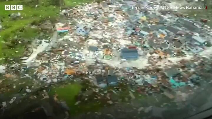 El paso del huracán más potente en impactar las Bahamas dejó atrás una estela de devastación. BBC