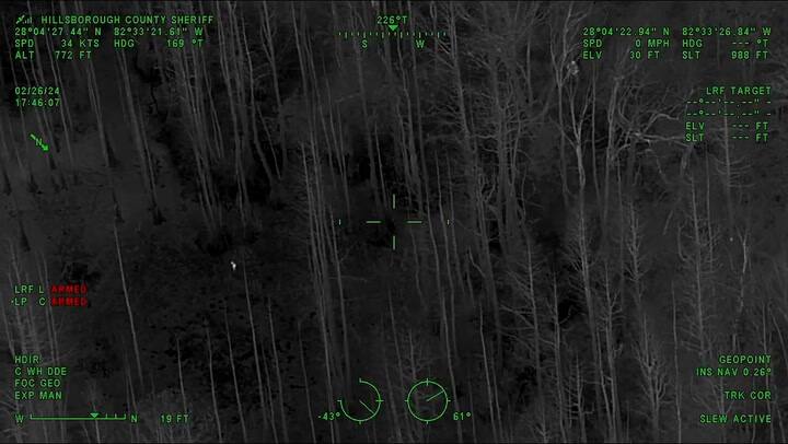 Desde un dron: el video del rescate de una niña de 5 años en un pantano de Florida