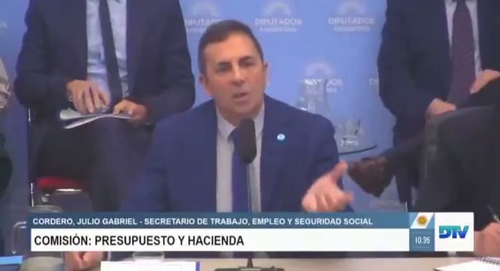 La exposición del secretario de Trabajo, Julio Cordero, en la comisión de Presupuesto y Hacienda
