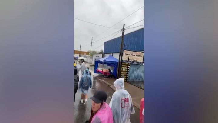 Pampita en una nueva peregrinación a Luján: devoción bajo la lluvia y a la par de los fieles
