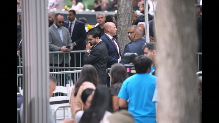 Mamdani en la ceremonia del 11-S en Nueva York