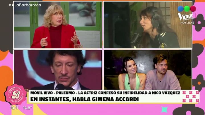 El comentario de Georgina Barbarossa sobre la separación de Gime Accardi y Nico Vázquez