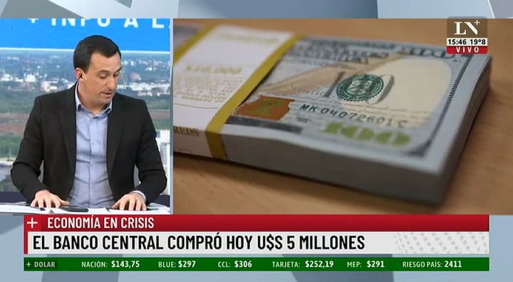 El Banco Central compró US$5 millones