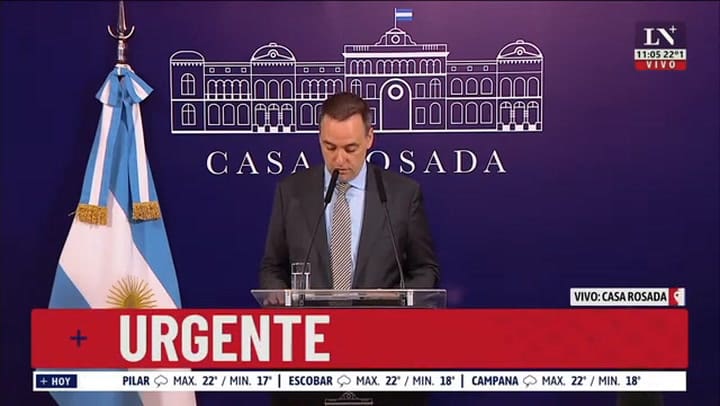 Conferencia del vocero Adorni; el Gobierno afirmó que hoy se harán anuncios sobre política social