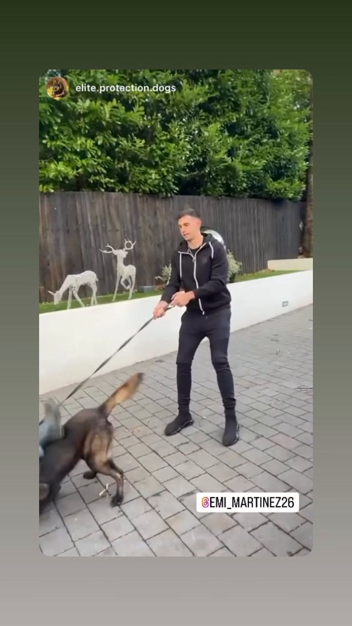 Dibu Martínez mostró la reacción de su perro guardián