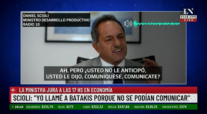 Scioli: “Comunicate Silvina, por favor, que están tratando de ubicarte”