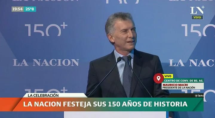 Mauricio Macri y su discurso en LN 150