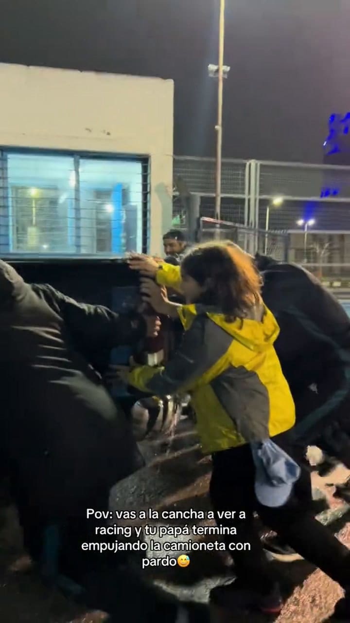 Franco Pardo, el héroe de Racing en la victoria contra Peñarol, debió empujar su propia camioneta y se hizo viral