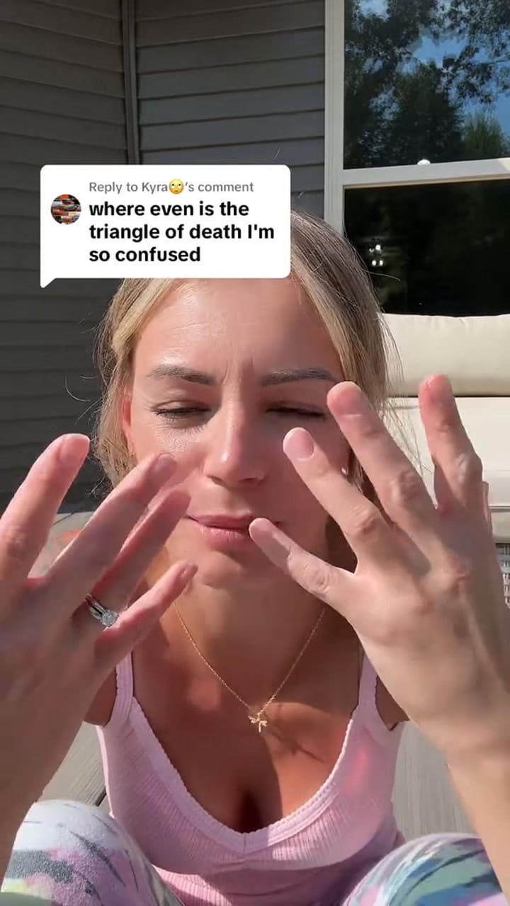 La oriunda de Michigan explica qué es el “Triángulo de la muerte”, la zona más peligrosa del rostro