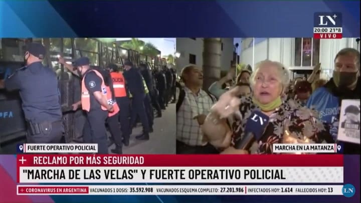 El doloroso reclamo de una manifestante en La Marcha de las Velas