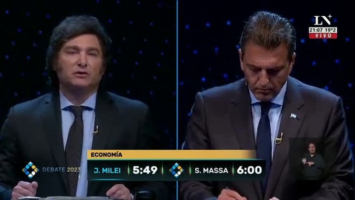 La catarata de preguntas de Massa a Milei y las “desmentidas” del libertario | ECONOMÍA