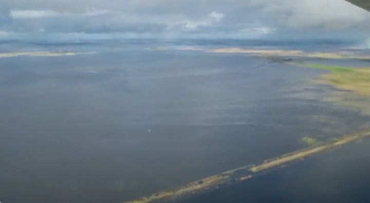 Miles de hectáreas bajo el agua en la zona de Pila