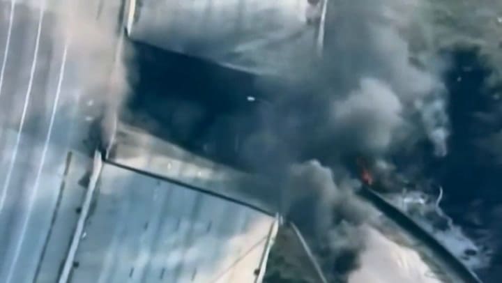 El colapso de la autopista I-95, desde el aire