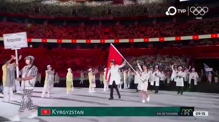 El ingreso de la delegación de Kirguistán
