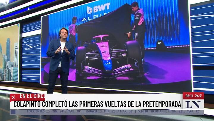 Colapinto completo las primeras vueltas de la pretemporada en el circuito de Barcelona