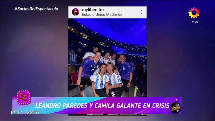 Aseguran que Leandro Paredes y Camila Galante están en crisis