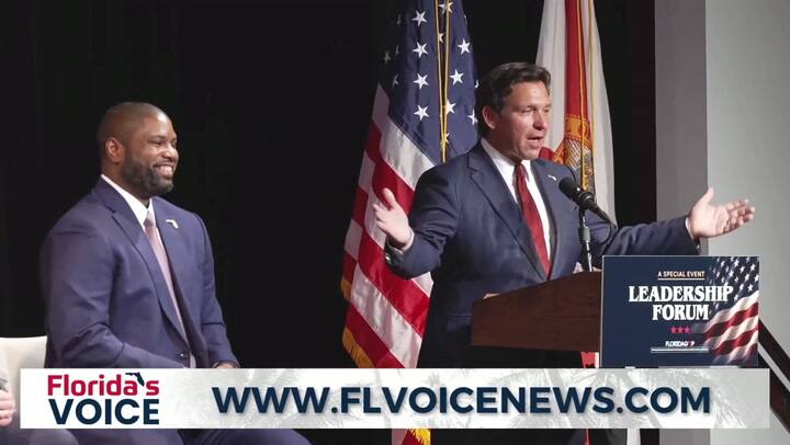 DeSantis y Byron Donalds participaron del Florida GOP Leadership Forum en Tampa, donde el gobernador anunció su respaldo al candidato republicano