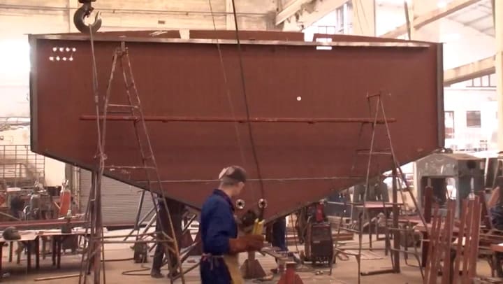 La construcción del buque pesquero 'Padrino' - Fuente: Astillero Naval Federico Contessi