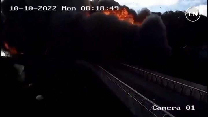 Los impactantes videos de los bombardeos sobre Kiev ordenados por Putin