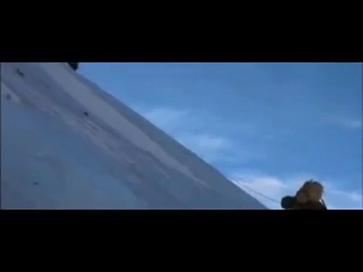 Escena de alpinismo, Siete años en el Tíbet - Fuente YouTube