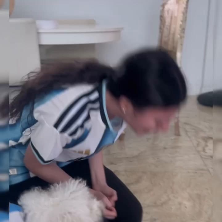 El llanto de Victoria Olivera durante el partido de Argentina vs. Egipto