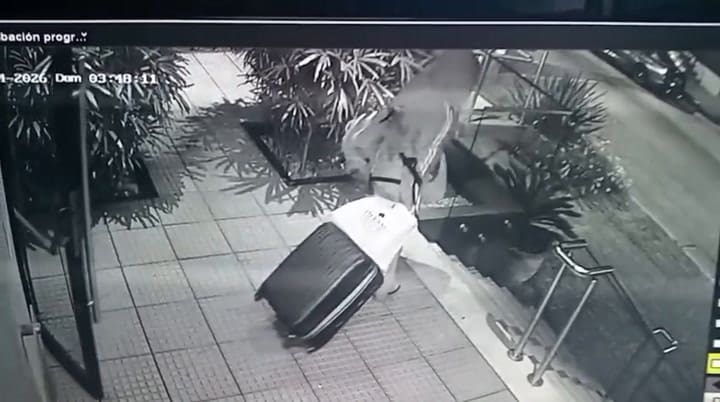 La "viuda negra" quedó filmada por las cámaras de seguridad