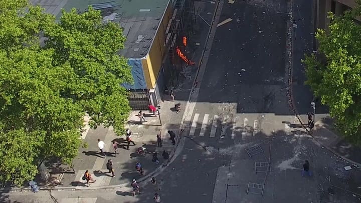 Los incidentes en el Congreso vistos desde un dron
