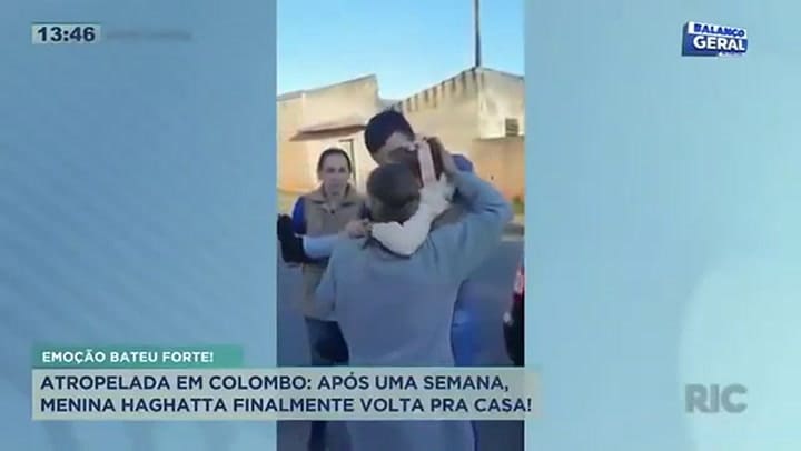 La nena atropellada en Curitiba volvió a su casa Crédito: YouTube Balanço Geral Curitiba