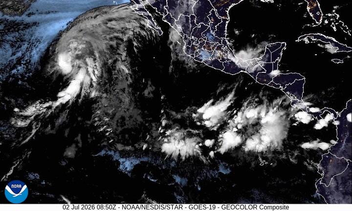 Satélite De La NOAA Sobre Tormenta Douglas