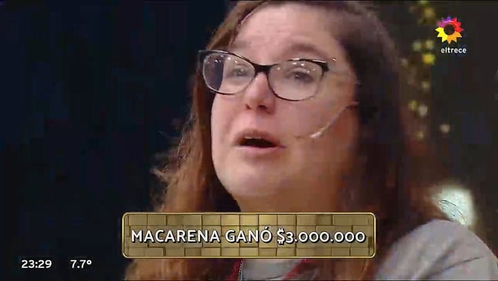 Macarena gano los 3 millones en Los 8 escalones