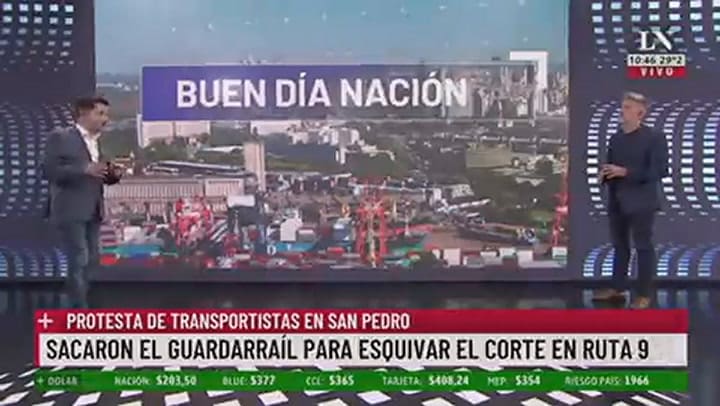 Dos hombres sacaron el guardarraíl para evitar el corte de la ruta 9