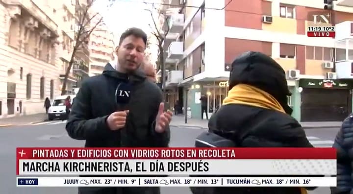La súplica de un vecino de Cristina Kirchner tras los incidentes en Recoleta: 'No tenemos paz'