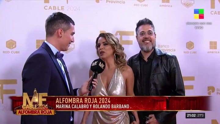 Marina Calabró y Rolando Barbano presenciaron la entrega de los Martín Fierro de Cable