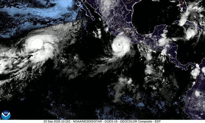 Satélite De La NOAA Sobre El Huracán Polo