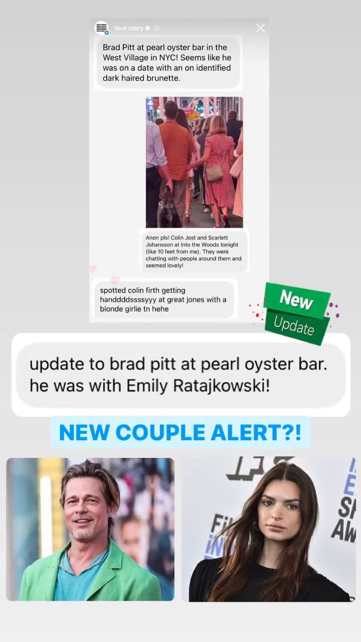 Aseguran que vieron a Brad Pitt y Emily Ratajkowski están saliendo