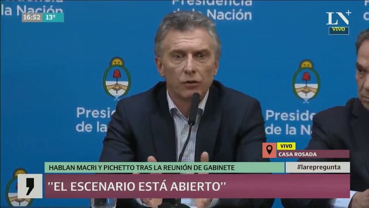 Mauricio Macri: 'Esto es solo una muestra de lo que puede pasar'