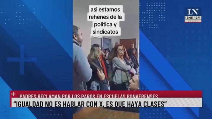 Padre enojado por el paro docente