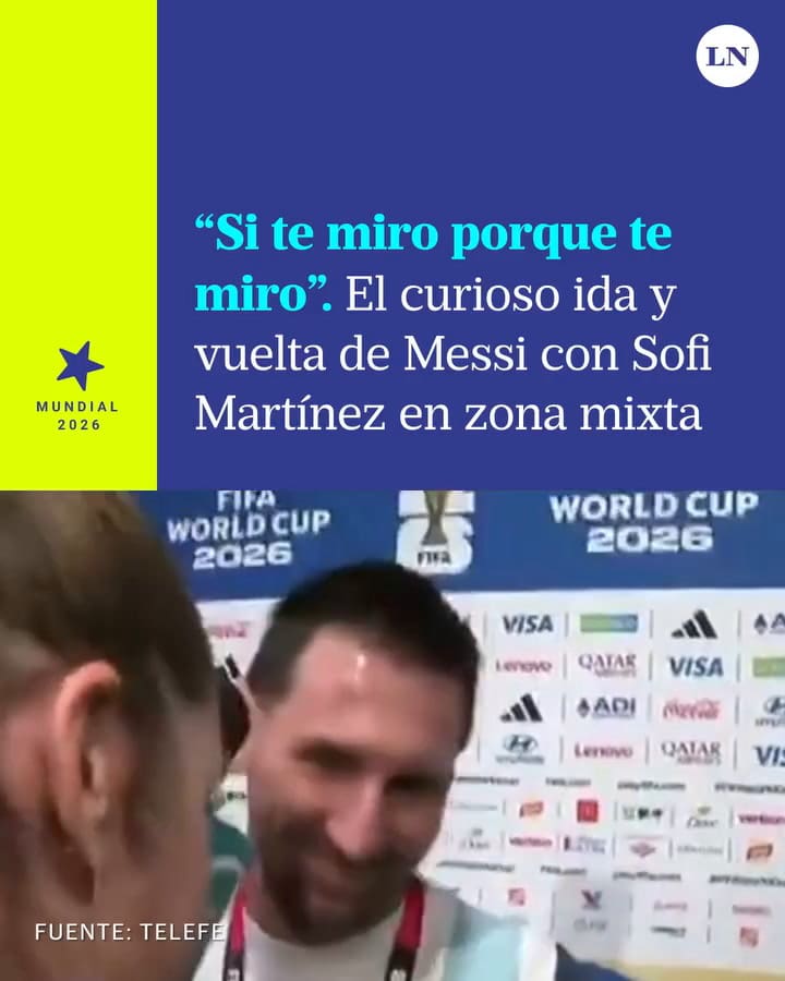 El ida y vuelta de Messi con Sofi Martínez en zona mixta