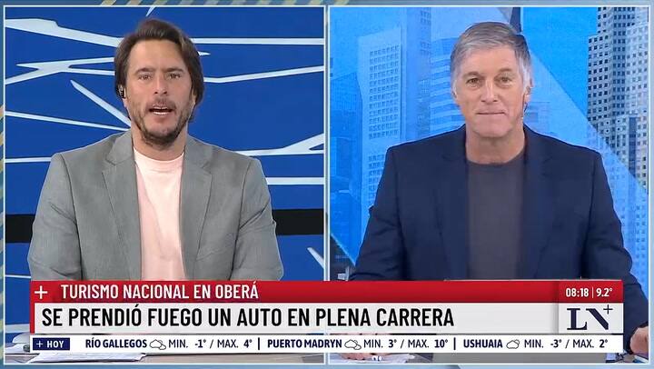 Fuego en auto