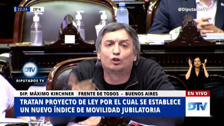 Movilidad jubilatoria: el discurso de Máximo Kirchner