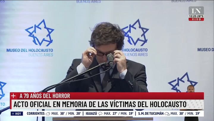 Milei, en el Museo del Holocausto: "Me comprometo a apoyar la justicia por AMIA"