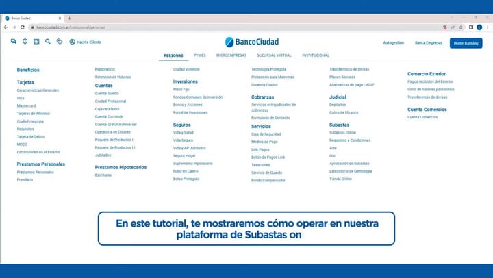 Tutorial De Subastas Del Banco Ciudad