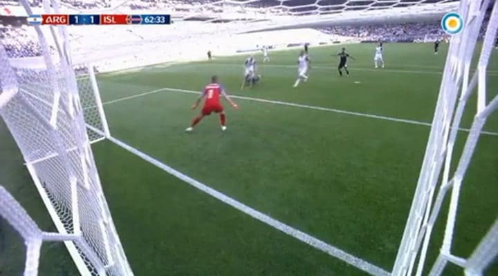 El penal de Messi que no pudo ser - Fuente: TV Pública