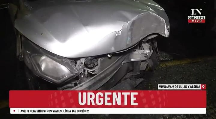 Microcentro: al menos un herido por un triple choque en la avenida 9 de Julio y Alsina