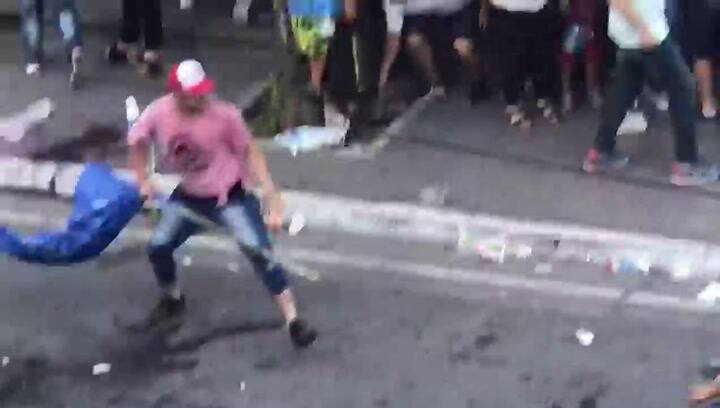 Incidentes durante el acto de Manzur en Tucuman