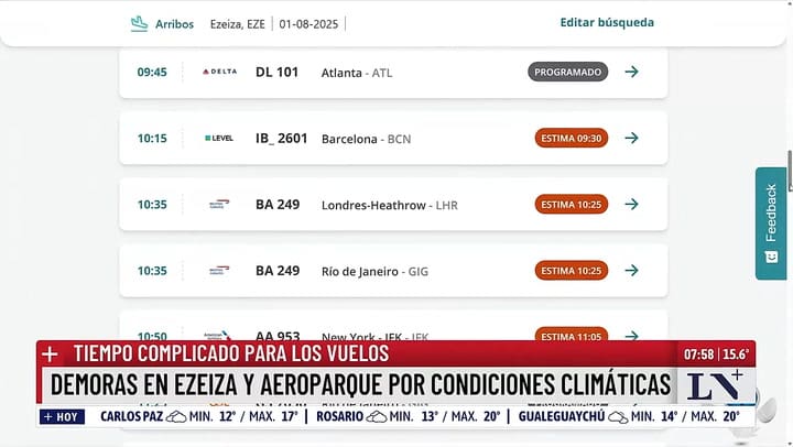 Demoras en Ezeiza