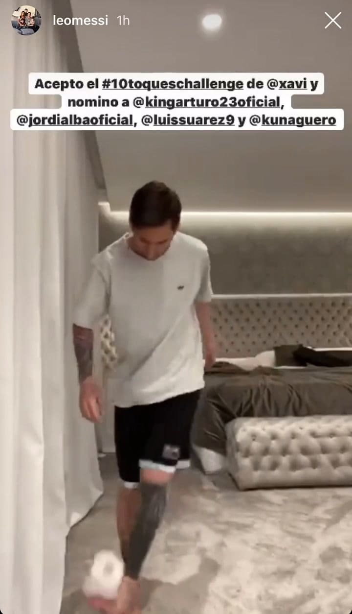Leo Messi se suma al 10 toques challenge